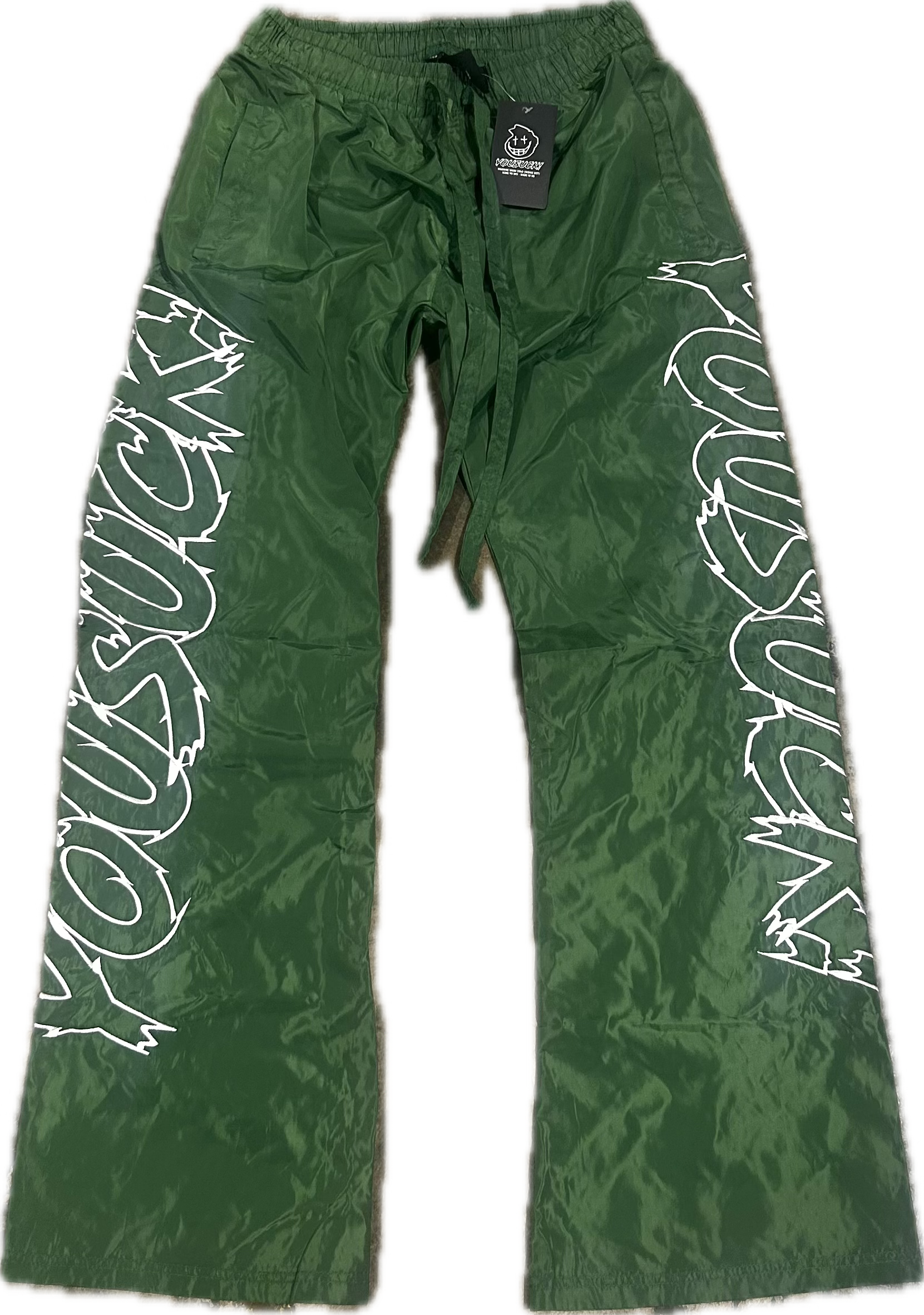 YS! GREEN NYLON PANTS